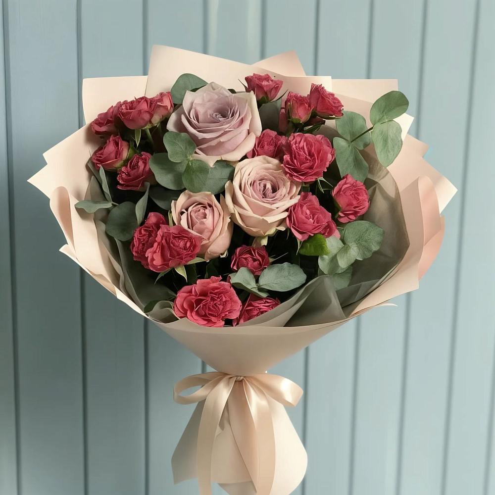 Букет цветов из: Гвоздики и Розы в Великовечное
