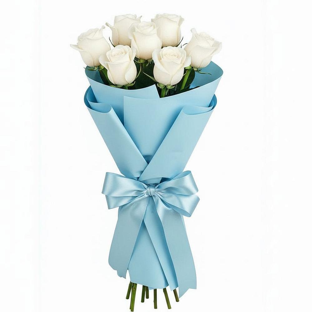 Букет 7 белых роз Проуд в Великовечное