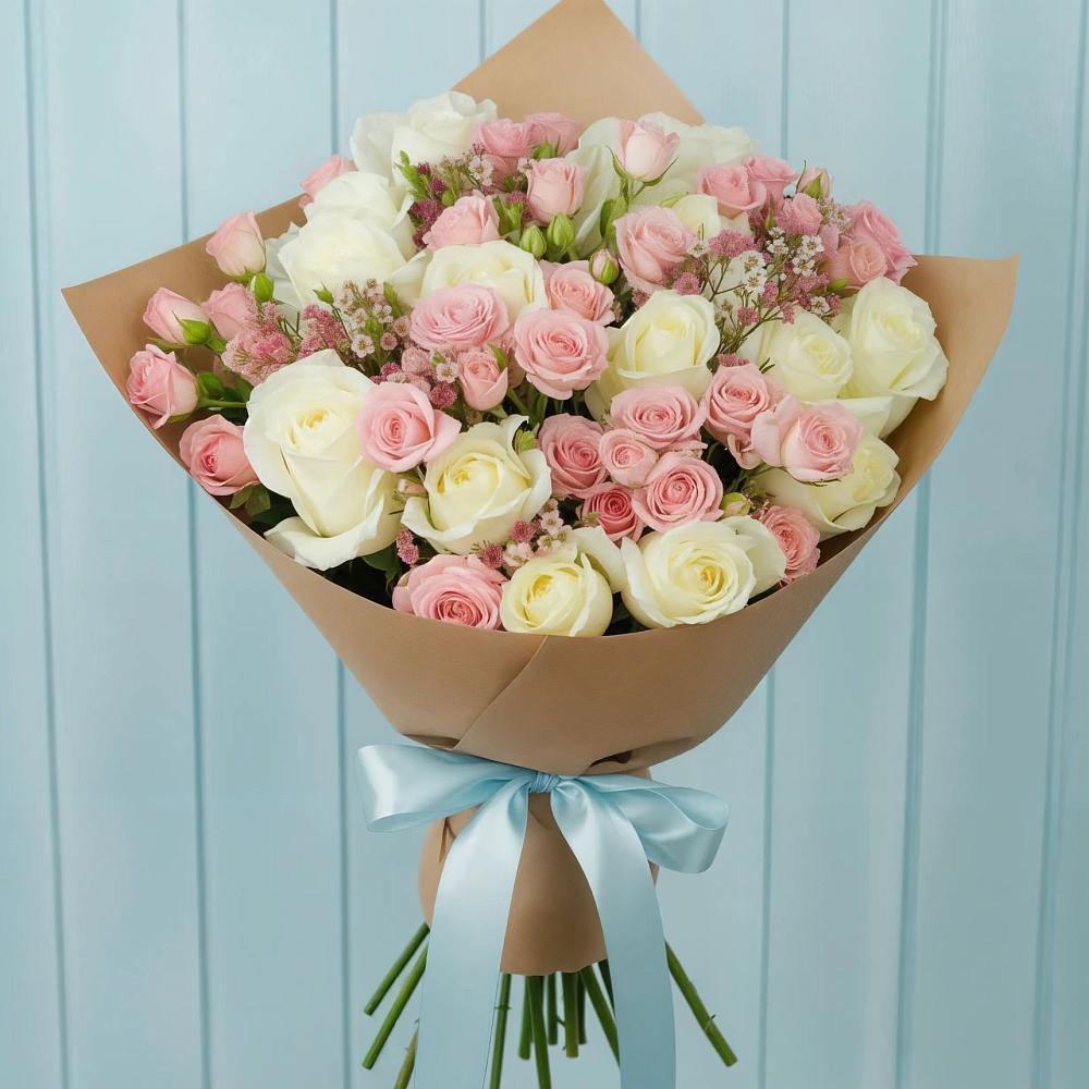 Букет цветов из: Розы в Великовечное