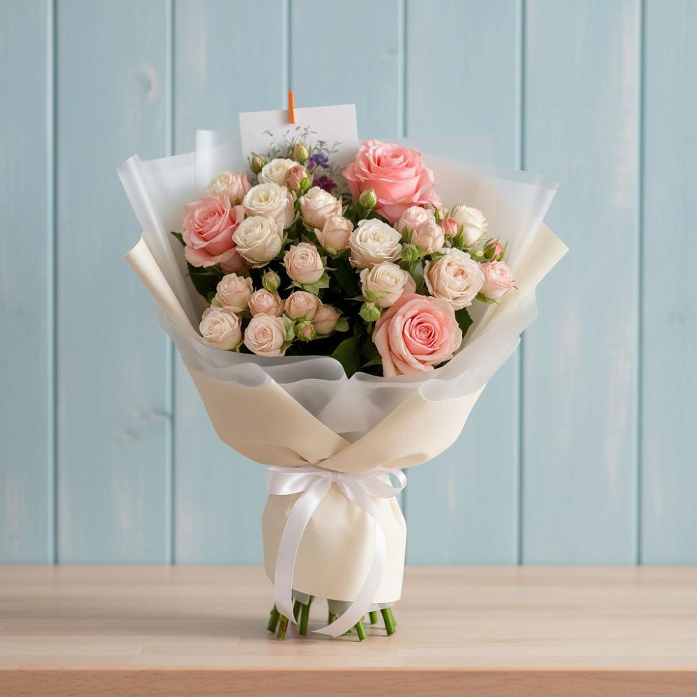 Букет цветов из: Розы в Великовечное