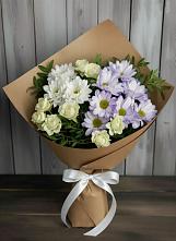 Букет цветов из:  Хризантемы и Розы в Великовечное