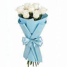 Букет 7 белых роз Проуд в Великовечное