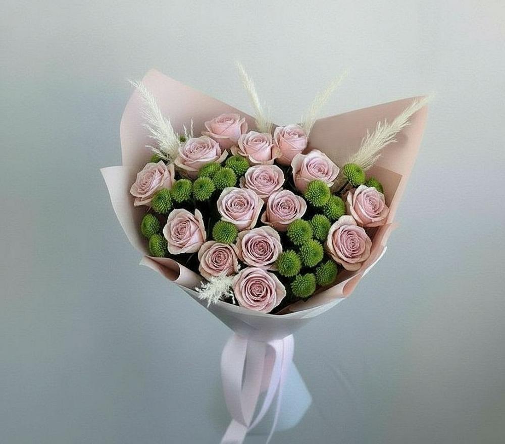 Букет цветов из: Розы и Хризантемы в Великовечное