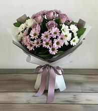 Букет цветов из:  Хризантемы и Розы в Великовечное