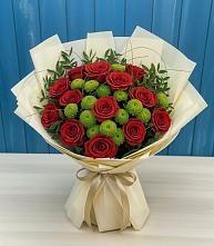 Букет цветов из:  Розы и Хризантемы в Великовечное