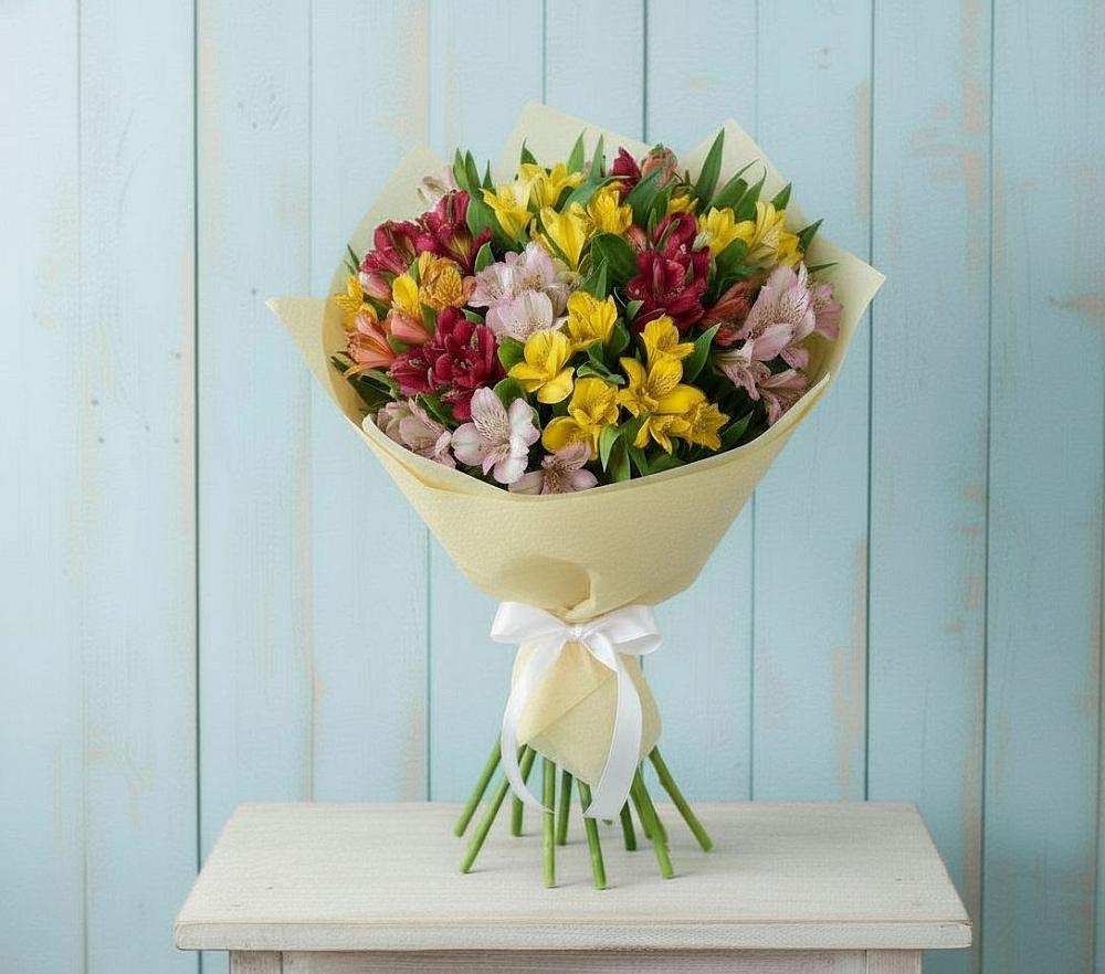 Букет цветов из: Альстромерии в Великовечное