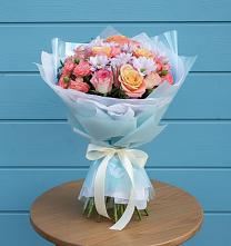 Букет цветов из:  Хризантемы и Розы #REPLACE_PRED# Великовечное