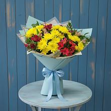 Букет цветов из:  Альстромерии и Хризантемы в Великовечное