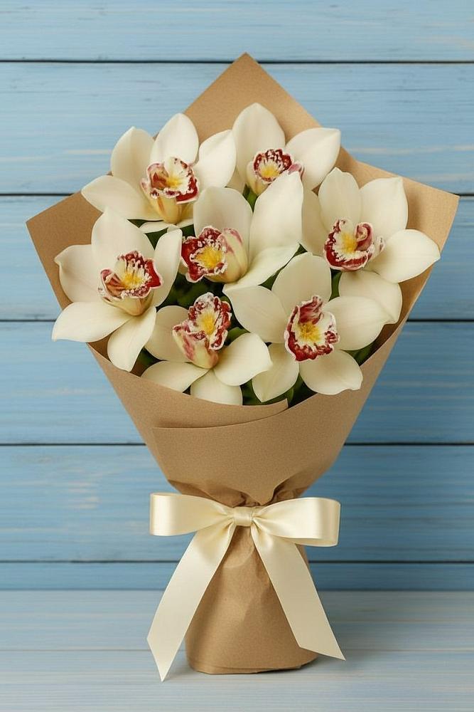 Букет цветов из: Орхидеи и Розы в Великовечное